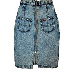 JORDACHE Vintage Acid Washed Denim Pencil Skirt Size 3